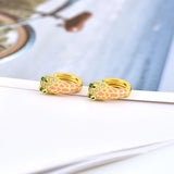 Snake Hoop Earrings Colorful Enamel Huggie Earrings