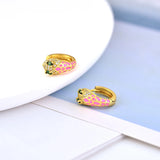 Snake Hoop Earrings Colorful Enamel Huggie Earrings