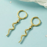 Snake Hoop Earrings Animal Pendant Silver Hoops Earring Punk Jewelry