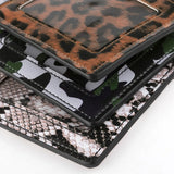Snake Leopard Print Tassel Pendant Bag Bracelet Leather Card Package
