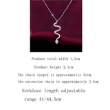 Snake Necklace Women 925 Sterling Silver Pendant Fine Jewelry Punk