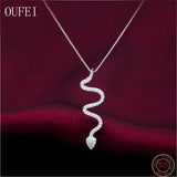 Snake Necklace Women 925 Sterling Silver Pendant Fine Jewelry Punk