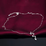 Snake Necklace Women 925 Sterling Silver Pendant Fine Jewelry Punk