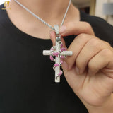Snake Necklace Silver Animal Pendant Cross Necklace