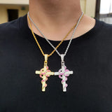 Snake Necklace Silver Animal Pendant Cross Necklace