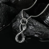 Snake Number 8 Shape Pendant Necklace Retro Metal Animal Accessories