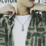 Snake Number 8 Shape Pendant Necklace Retro Metal Animal Accessories