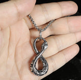 Snake Number 8 Shape Pendant Necklace Retro Metal Animal Accessories