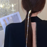 Snake Rhinestone Long Hair Chain Women Hairpin with Tassel