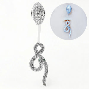 Snake Belly Ring 925 Silver CZ Navel Piercing