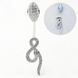 Snake Belly Ring 925 Silver CZ Navel Piercing