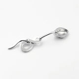 Snake Belly Ring 925 Silver CZ Navel Piercing