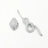 Snake Belly Ring 925 Silver CZ Navel Piercing
