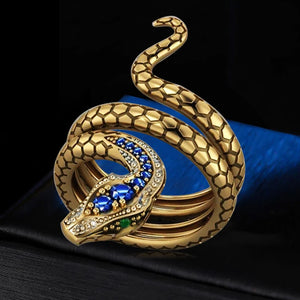 Punk Snake Eye Zircon Ring for Women Men Party Jewelry