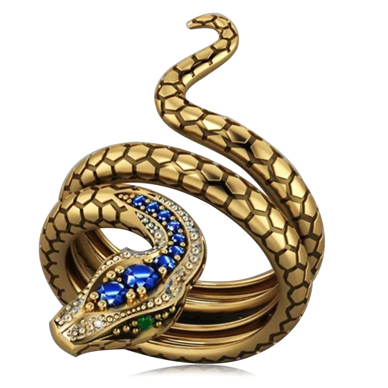 Punk Snake Eye Zircon Ring for Women Men Party Jewelry