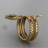 Punk Snake Eye Zircon Ring for Women Men Party Jewelry