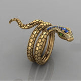 Punk Snake Eye Zircon Ring for Women Men Party Jewelry