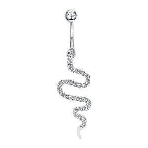 Snake Shape Belly Piercing 925 Sterling Silver Navel Ring