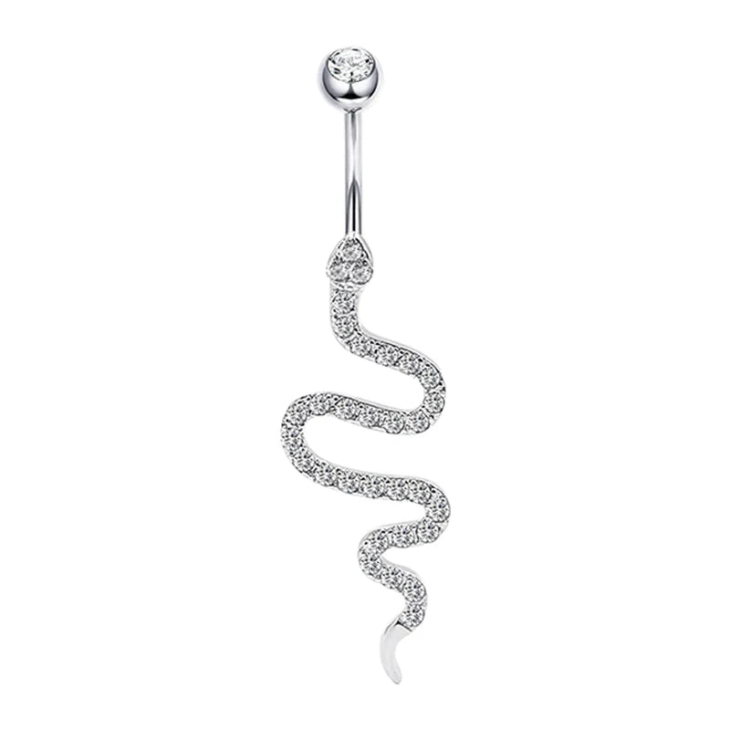 Snake Shape Belly Piercing 925 Sterling Silver Navel Ring