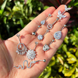 Snake Shape Belly Piercing 925 Sterling Silver Navel Ring