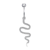 Snake Shape Belly Piercing 925 Sterling Silver Navel Ring