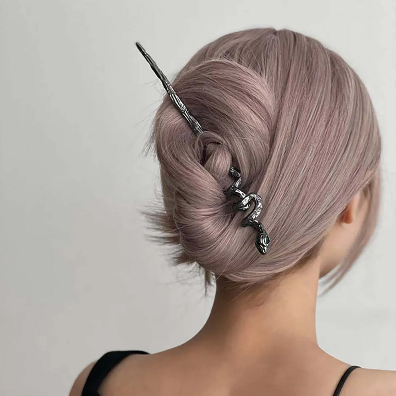 Snake Shape Metal Hairpin for Women Girls Tiara Chinese Hair Accessories