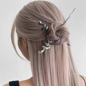 Snake Shape Metal Hairpin for Women Girls Tiara Chinese Hair Accessories