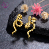 Snake Shaped Earrings 925 Sterling Silver Stud Earrings for Women