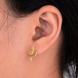 Snake Shaped Earrings 925 Sterling Silver Stud Earrings for Women