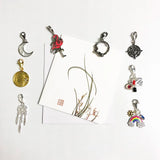 925 Silver Vintage Compass Dream Catcher Flamingo Charm Pendant
