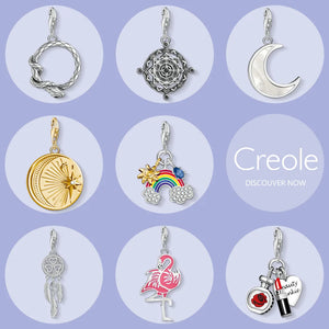 925 Silver Vintage Compass Dream Catcher Flamingo Charm Pendant