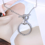 Snake Bone T-Clasp Necklace O Pendant Moments Necklace Dangle Charm Women Jewelr