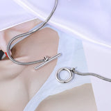 Snake Bone T-Clasp Necklace O Pendant Moments Necklace Dangle Charm Women Jewelr