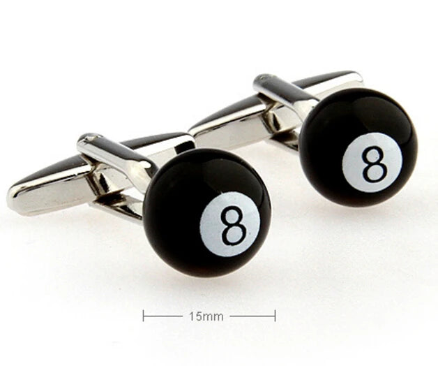 Snooker Black-8 Copper Cuff Links for Men