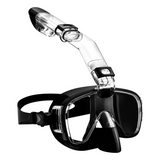 Foldable Snorkel Mask Set with Dry & Camera Mount-Black