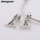 Snowboard Silver Dangle Red Enamel Charms 925 Sterling Silver DIY