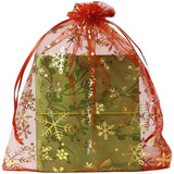 Snowflake Bronzing Organza Bags - Christmas Wedding Pouches