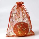 Snowflake Bronzing Organza Bags - Christmas Wedding Pouches