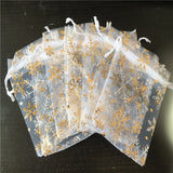 Snowflake Bronzing Organza Bags - Christmas Wedding Pouches