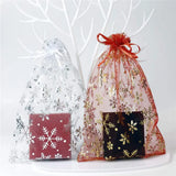 Snowflake Bronzing Organza Bags - Christmas Wedding Pouches