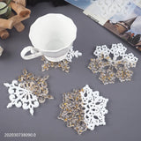 4" Snowflake Coaster Silicone Mold DIY Geode Agate Candle Holder Craft