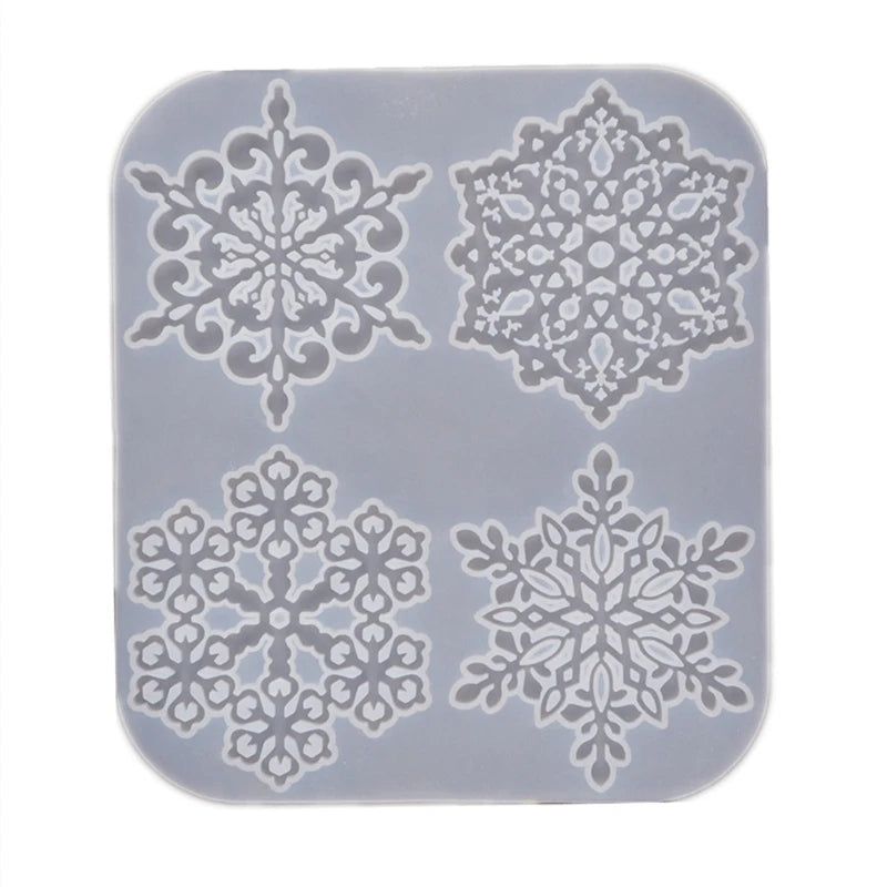 4" Snowflake Coaster Silicone Mold DIY Geode Agate Candle Holder Craft