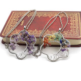 Snowflake Gravel Crystal Tree of Life Necklace