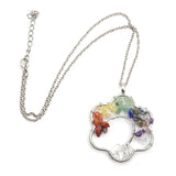 Snowflake Gravel Crystal Tree of Life Necklace