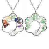 Snowflake Gravel Crystal Tree of Life Necklace