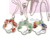 Snowflake Gravel Crystal Tree of Life Necklace