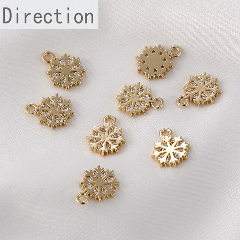 Snowflake Love Zircon Pendant 14k DIY Jewelry Set
