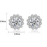 Snowflake Moissanite Stud Earrings 925 Silver Platinum Plated