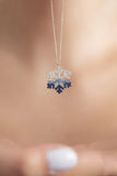 Snowflake Necklace 925 Sterling Silver Ladies Neck Collar