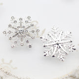 10pcs 33mm Snowflake Alloy Rhinestone DIY Christmas Holiday Making Accessories